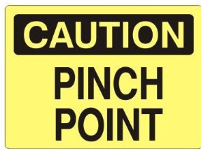 Caution Pinch Point, Color: AV, Size: 7x10