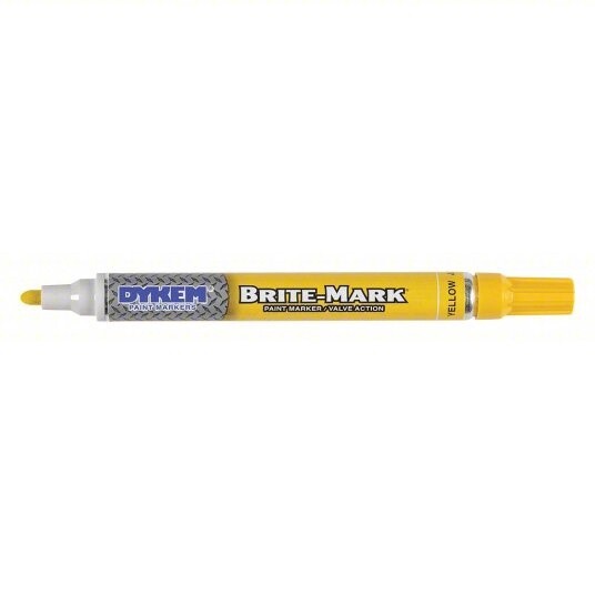 Dykem Brite-Mark Medium Paint Marker-DNR, Color: Yellow