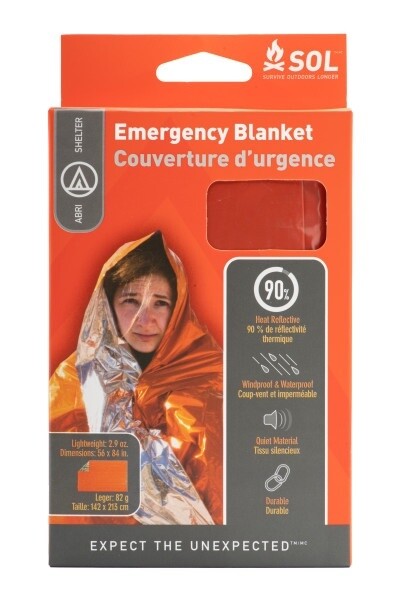 SOL Emergency Blanket, Size: 56&quot;X84&quot;