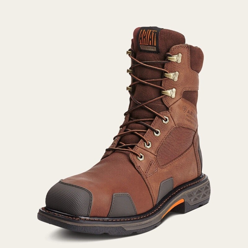 Ariat Men&#39;s Overdrive 8&quot; 10012940 Waterproof Wide Square Composite Toe Work Boot-DNR