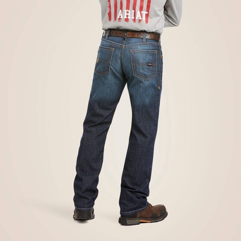 Ariat Men&#39;s FR M4 Lassen 10023466 Relaxed Stretch DuraLight Basic Boot Cut Jean, Inseam: 30, Waist: 30