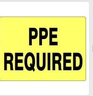 PPE Required, Color: Black/Yellow, Size: 3&quot;x5&quot;