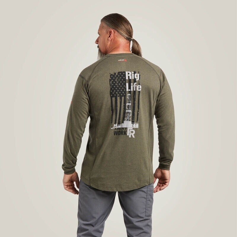 Ariat Men&#39;s FR Air Rig Life Graphic Shirt