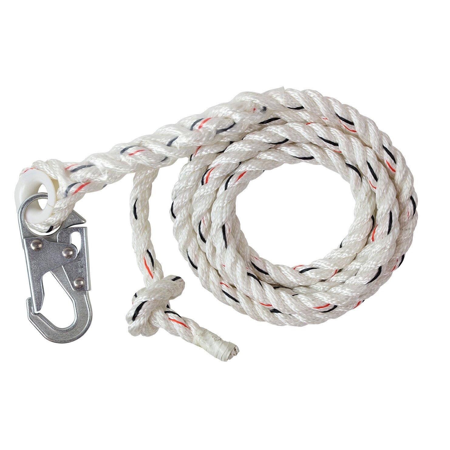 Frontline VLP25 Rope Lifeline – 25 Ft Polysteel With Snap Hook – Fall Protection For Roofing & Scaffold
