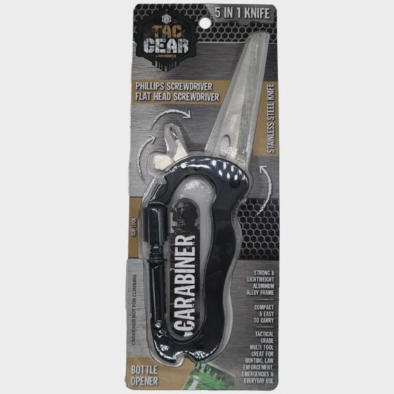 TACGEAR 5-IN-1 Carbiner Knife Tool, Color: Carbiner Knife