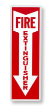 Fire Extinguisher (Inside Down Arrow) 12x4, Color: AV, Size: 12x4