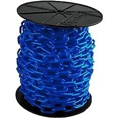 Mr. Chain Plastic Barrier Chain / Traffic Blue / 1.5&quot; Link Dia. / 50&#39; Length
