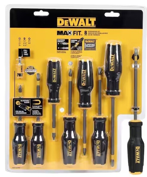Dewalt 8 Piece Max Fit Screwdriver Set