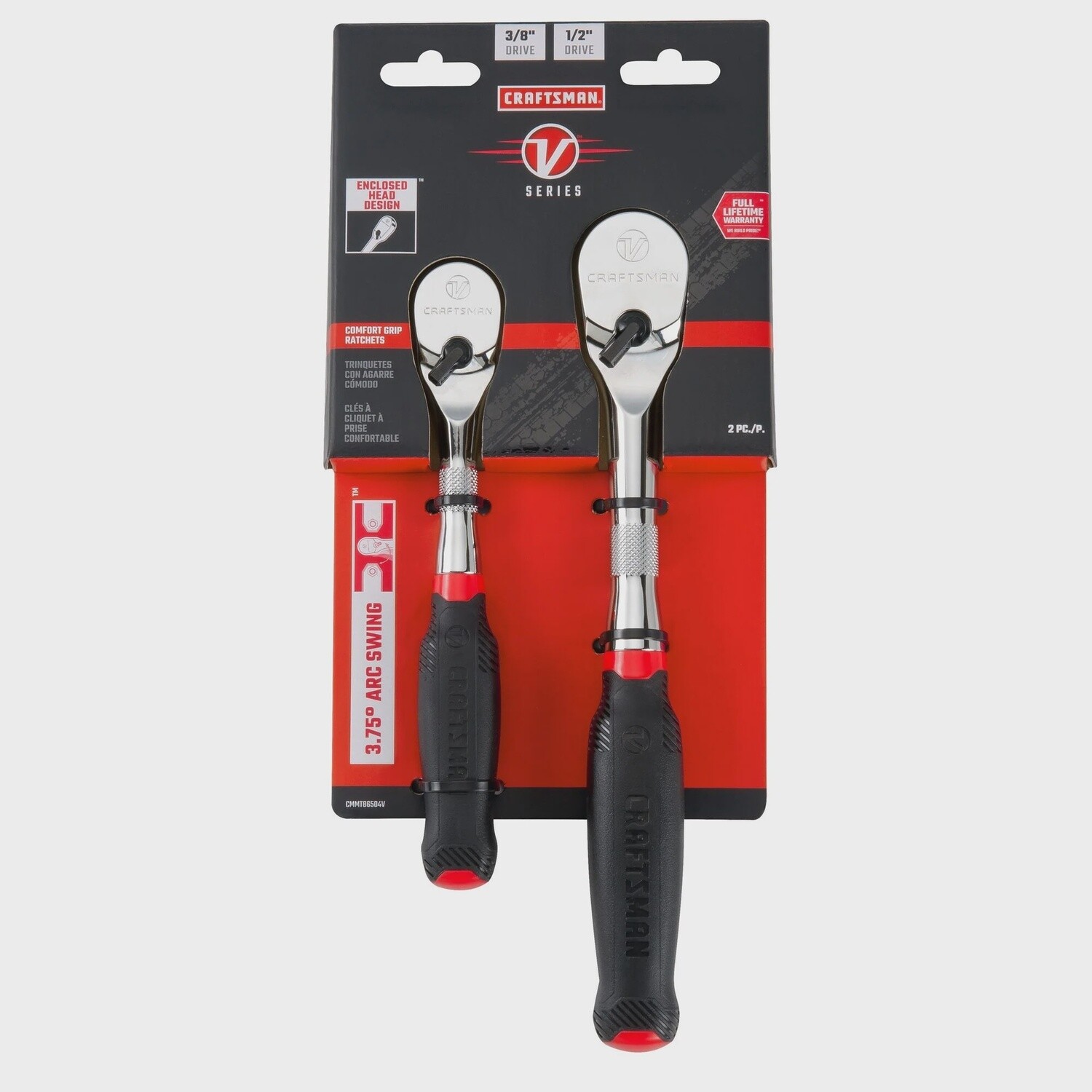 Craftsman V-Series Comfort Grip Ratchets, Model: 3/8&quot; Drive &amp; 1/2&quot; Drive, Category: Ratchet and Sockets