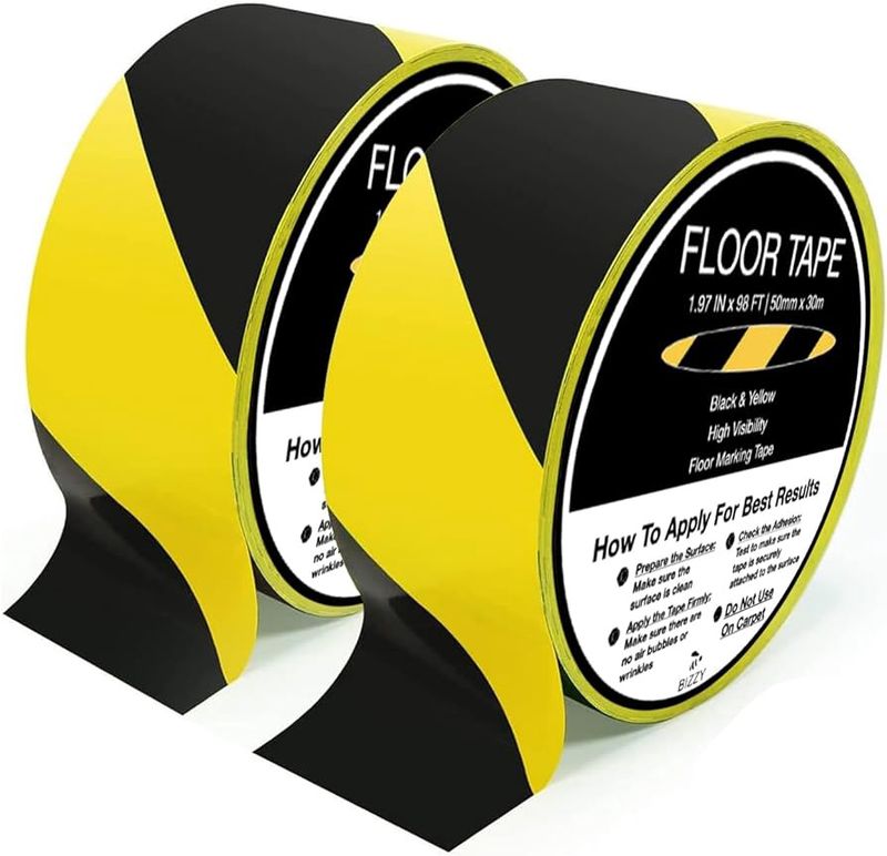 Black &amp; Yellow Hazard Floor Marking Tape