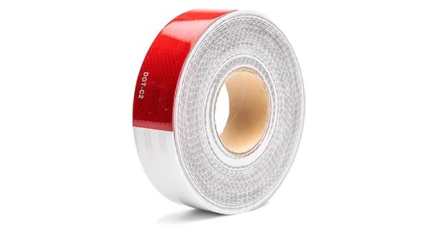 DOT-C2 RD/WH Tape BY THE FOOT, Size: 2&quot;X1&#39;