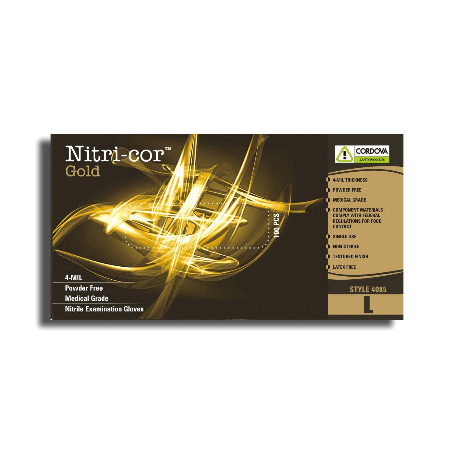Nitri-Cor Gold Disposable Glove, Color: Blue, Size: M