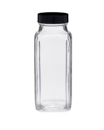 Crude Oil Sample Bottle / Glass / French Square / (8oz.) w/Lid