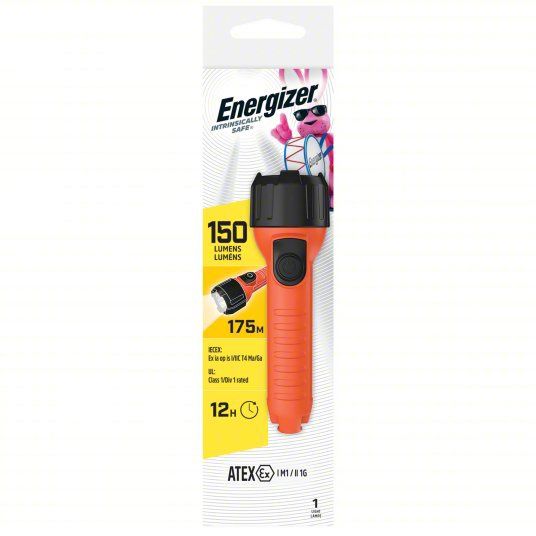 Energizer ENISHH21E Intrinsically Safe Flashlight, Color: Orange
