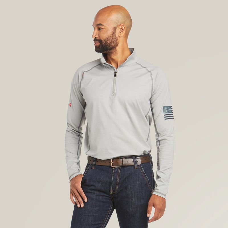 Ariat Men&#39;s FR Combat Stretch Patriot 1/4 Zip Work Shirt