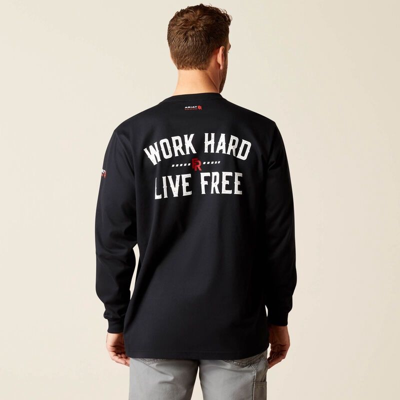 Ariat Men&#39;s FR Work Hard Live Free T-Shirt