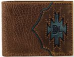 Red Dirt Bifold Wallet Yoke W/Teal Inlay