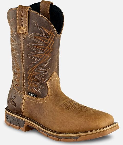Irish Setter Marshall Men&#39;s 11-inch Waterproof Leather Safety Toe Pull-On Boot, Diameter: Regular (D), Size: 8
