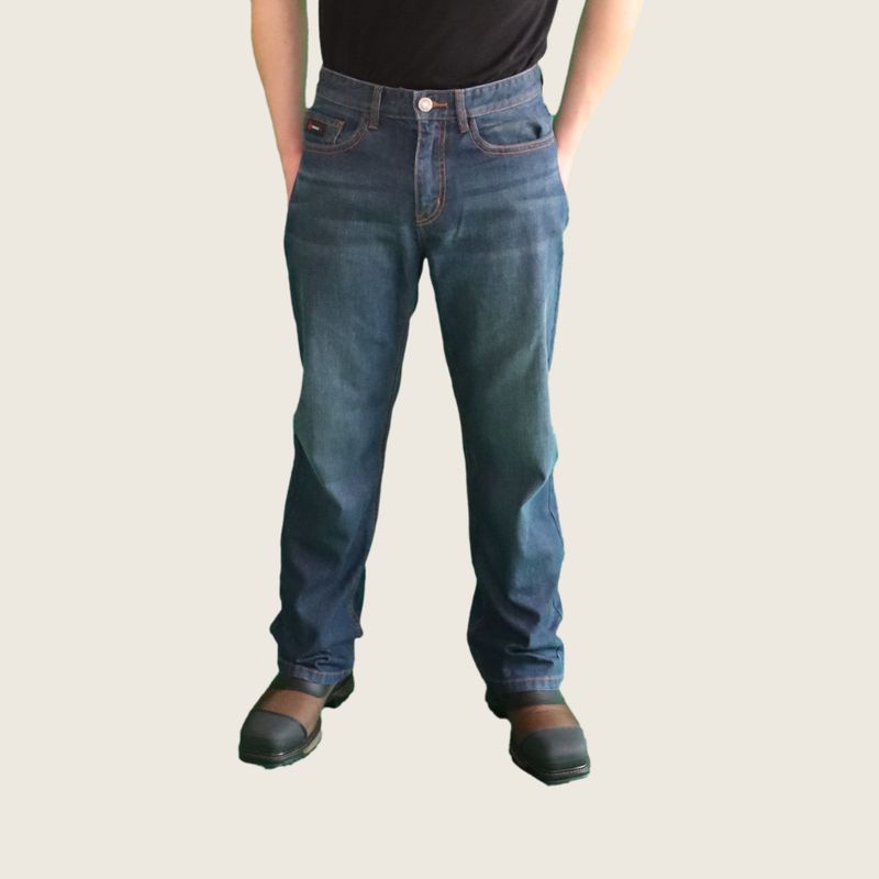 Forge Men&#39;s FR Blue Faded Cross Hatch Jean