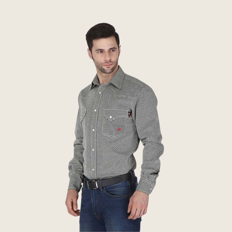 Forge Men&#39;s FR MFRPLD-226 Black Printed Shirt