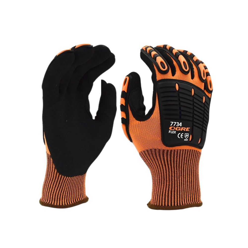 Ogre Flex 7734 Sandy Nitrile Impact Glove (Impact 1), Quantity: Pair, Size: S