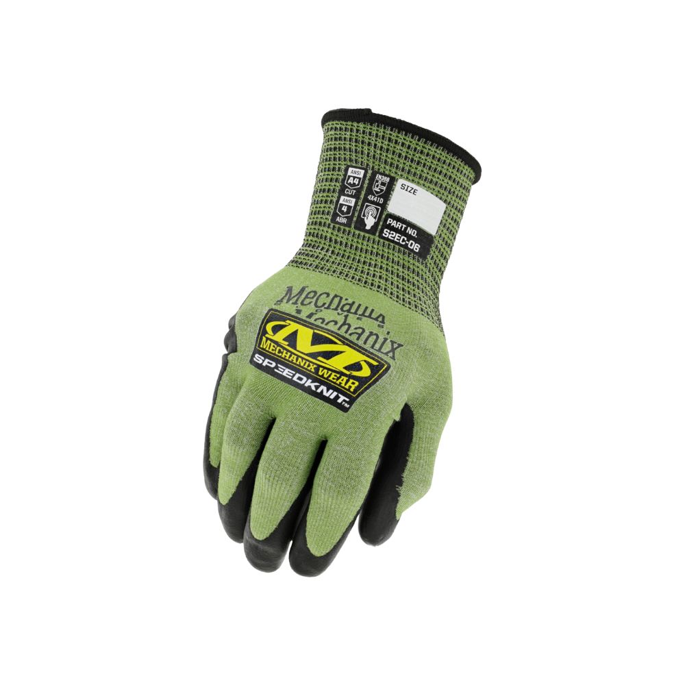 Mechanix Speedknit S2EC-06 Glove (Cut 4, Abrasion 4), Color: Green/Black, Size: XS