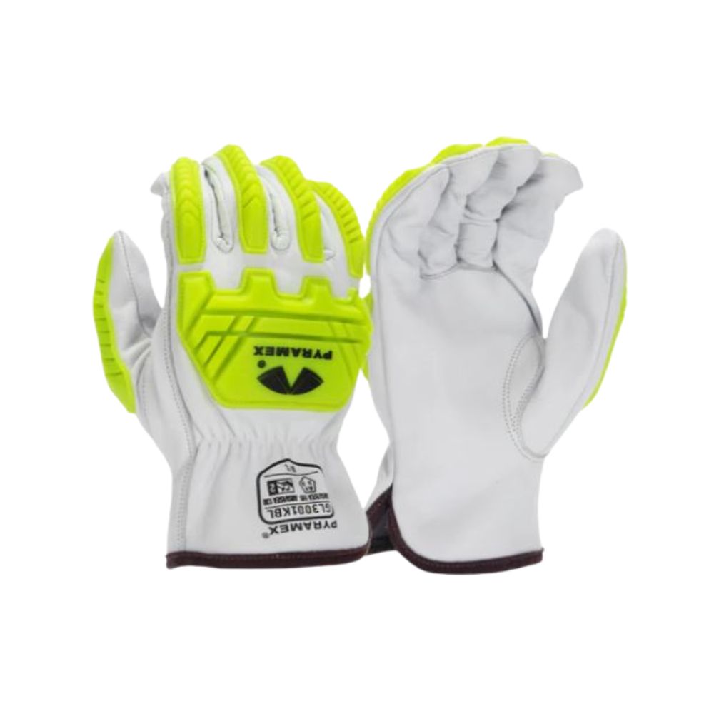 Pyramex Goatskin Leather Impact Driver Glove GL3001KB (Cut 1, Impact 2, Puncture 3), Quantity: Pair, Size: S