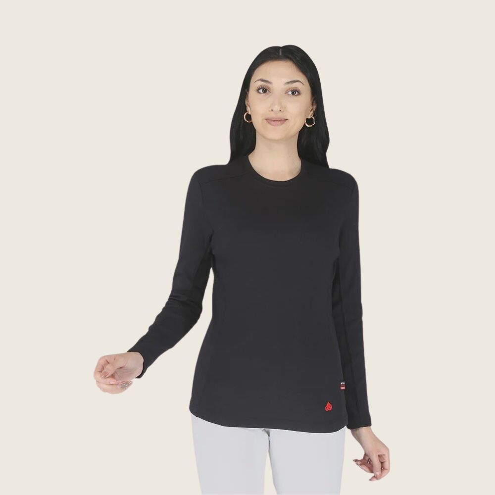 Forge Women&#39;s FR Crew Neck Shirt, Color: Black, Size: S