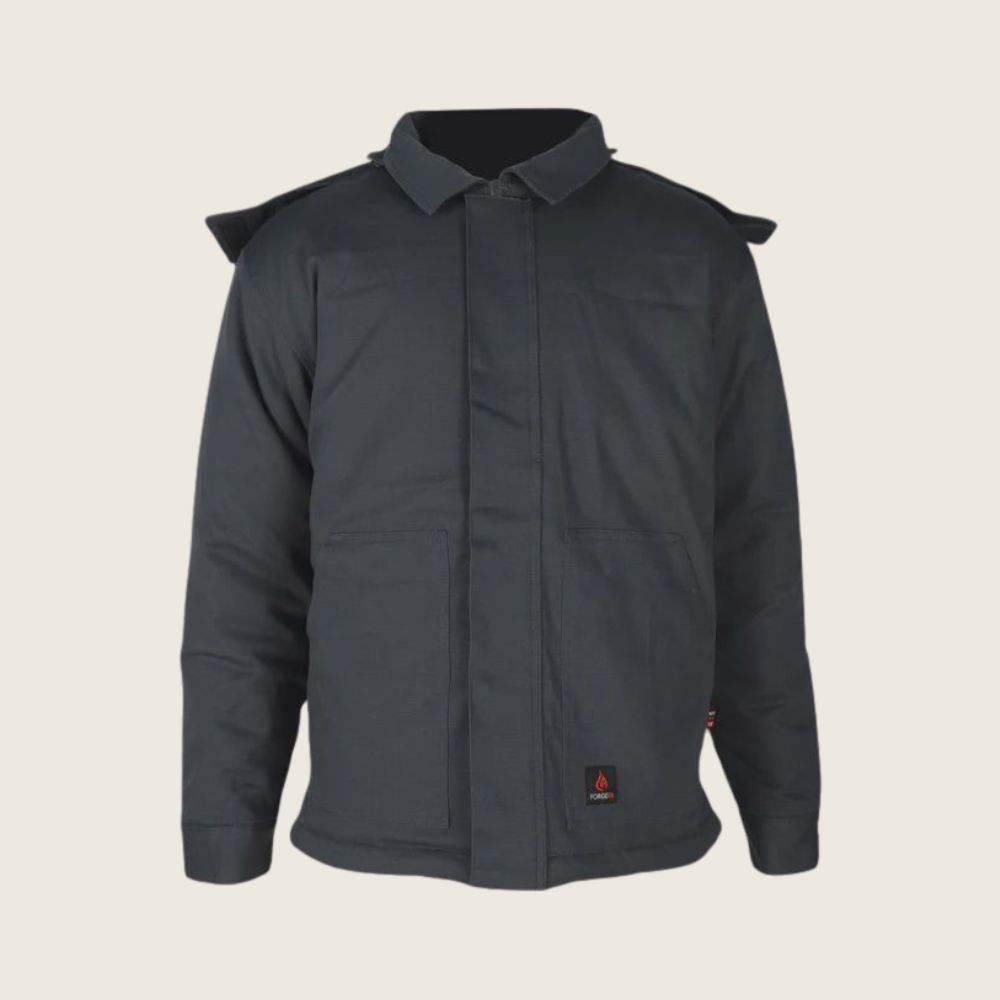 Forge Men&#39;s FR Insulated Hooded Stretch Comfort Flex Fabric Duck Jacket, Color: Charcoal Grey, Size: S, Category: Jackets