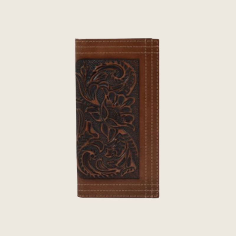 Justin Rodeo Wallet Tooled W/ Triple Stitch