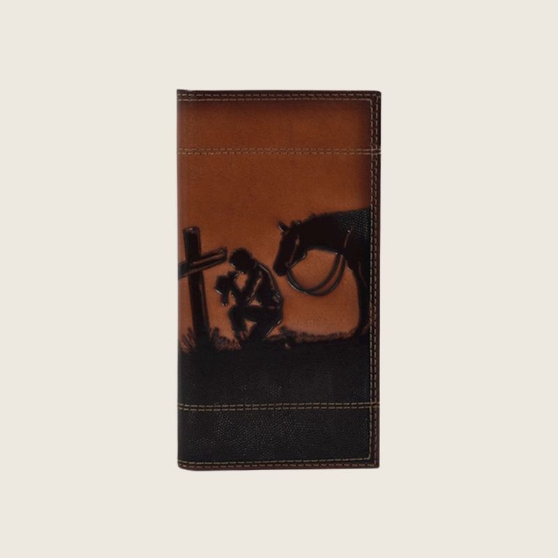 Justin Leather Rodeo Wallet Praying Cowboy