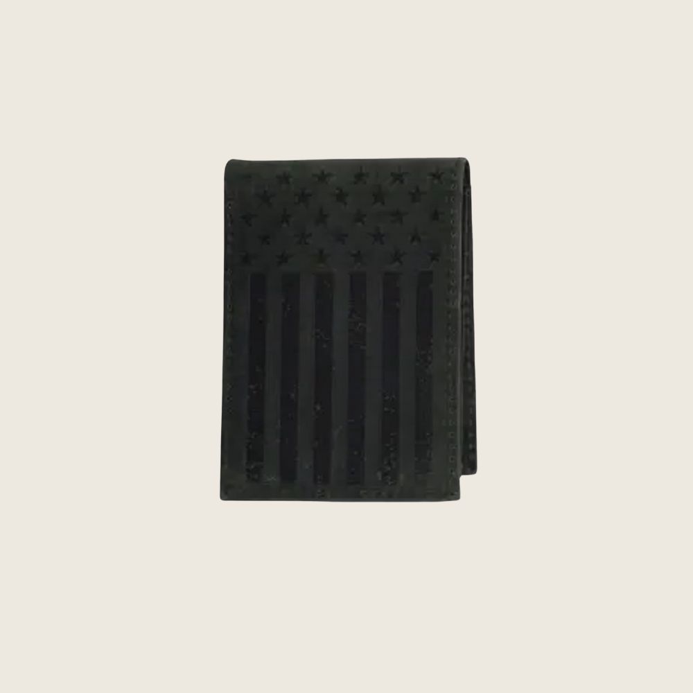 Justin Graphite Flag Front Pocket Wallet, Style: Bi-Fold