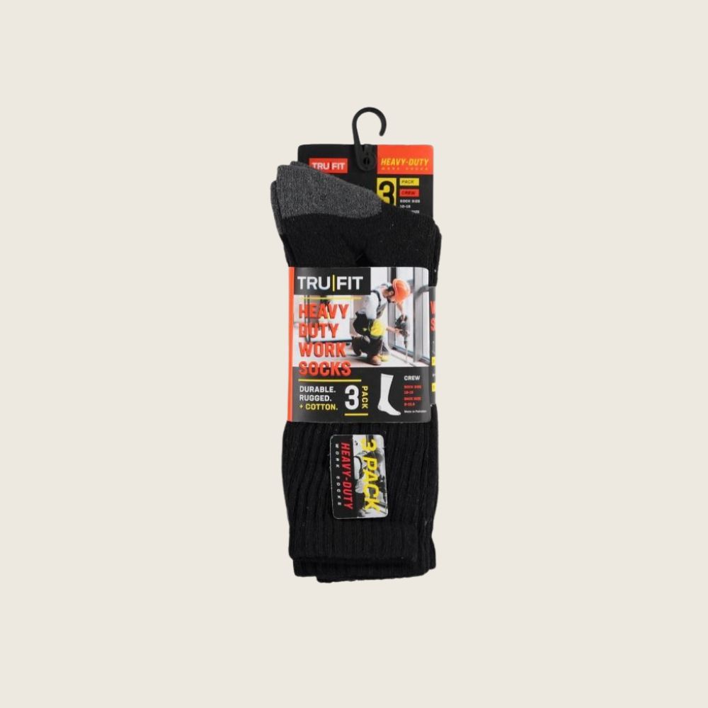 Tru Fit Mens 3pk Heavy Worksocks, Socks: Socks