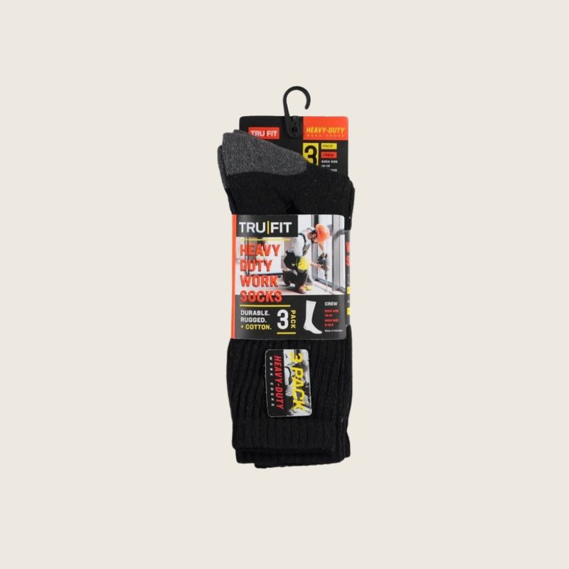 Tru Fit Mens 3pk Heavy Worksocks