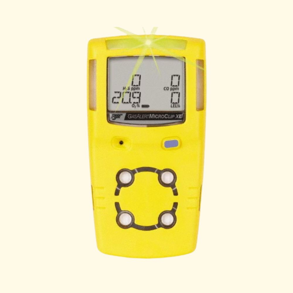 BW MicroClip XL Multi-Gas Detector, Color: Yellow, Monitor Model: MCXL-XWHM-Y-NA