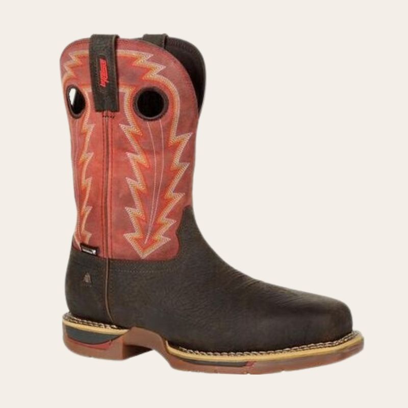 Rocky Long Range Brown &amp; Red Composite Toe Waterproof Western Boot