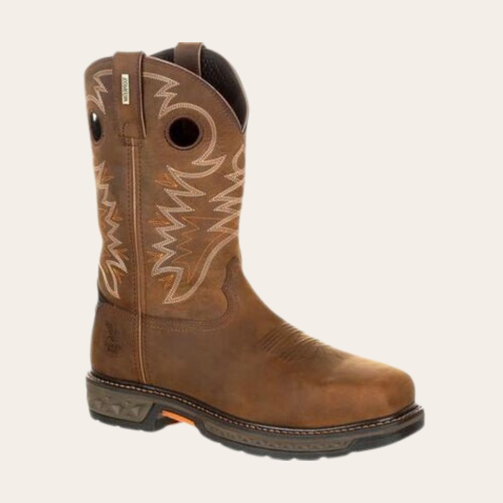 Georgia Carbo-Tec LT Brown Alloy Toe Waterproof Work Boot, Color: Brown, Diameter: M, Size: 8