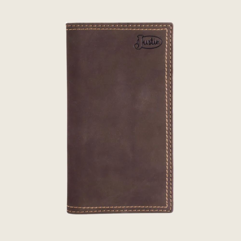 Justin Dark Brown Nubuck Rodeo Wallet