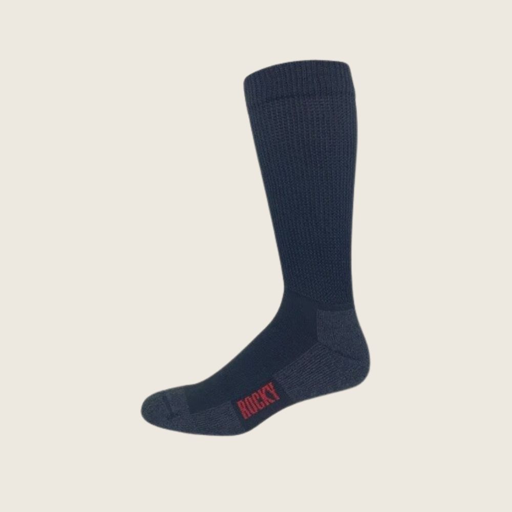 Rocky Boot Non-Binding Midweight Merino Wool Blend/L Boot Sock, Color: Black