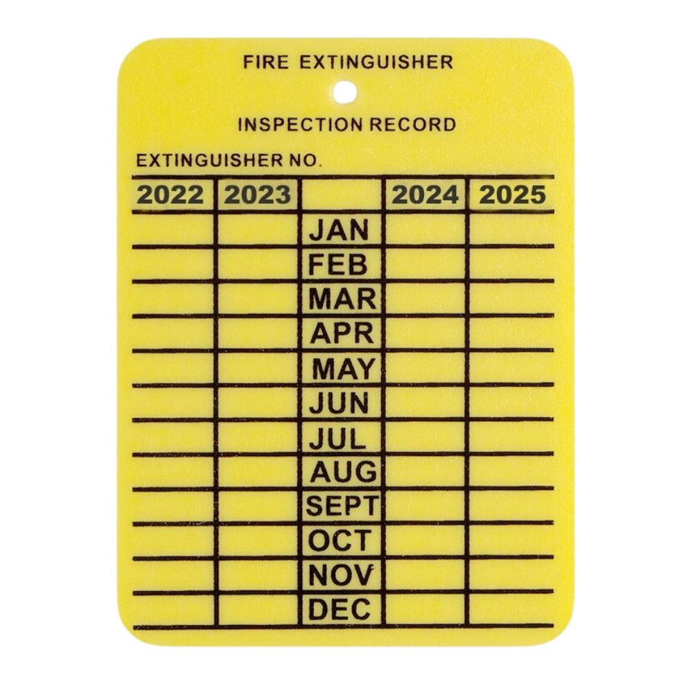 4 Year Inspection Yellow Plastic Tag, Quantity: Single