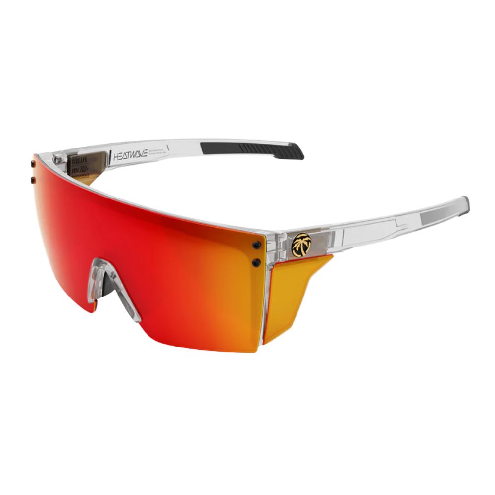 Heat Wave Performance Lazer Face Sunglasses: Vapor Clear Frame Sunblast Lens Z87+, Polarized / Non-Polarized: Polarized