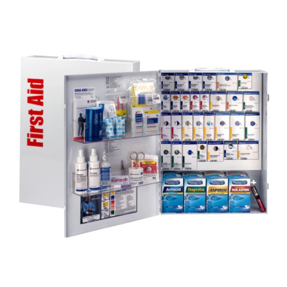 First Aid Only XL Metal SmartCompliance First Aid Cabinet with Medication, Size: 150 person