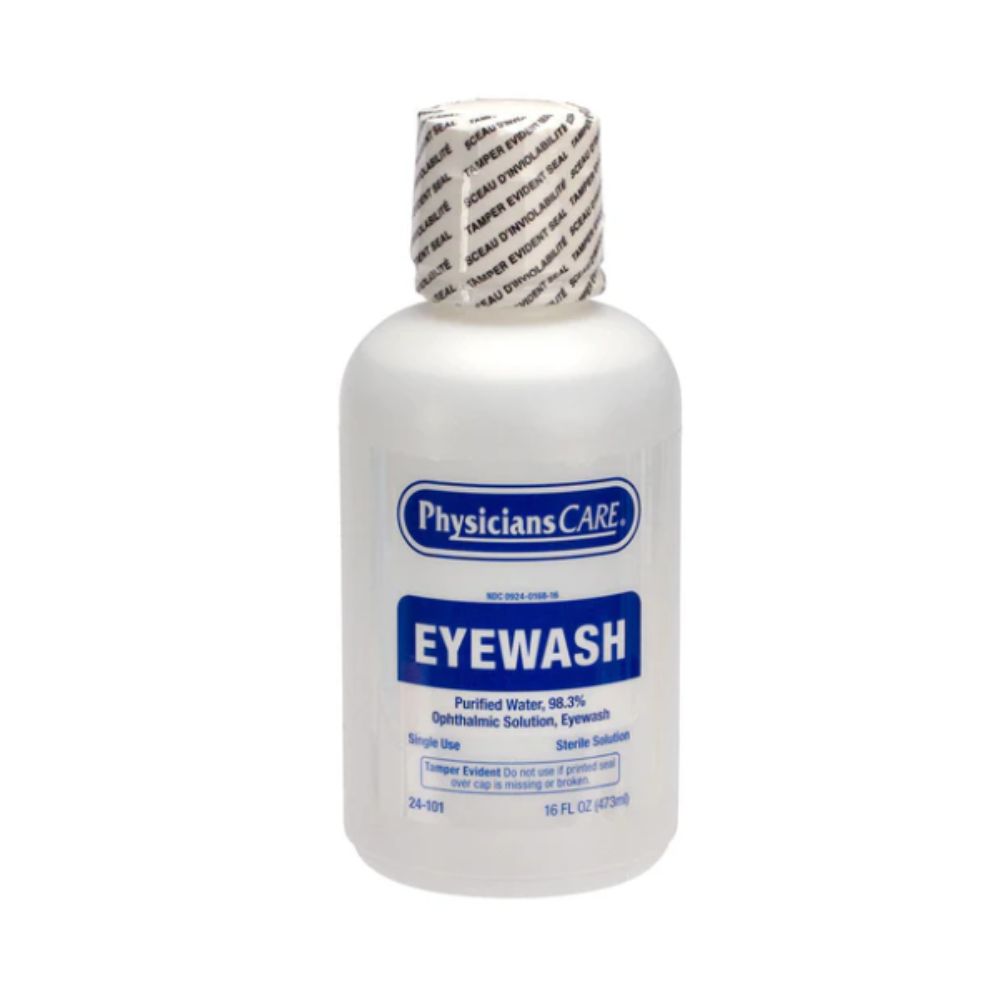 Physicians Care Eyewash Bottle, Screw Cap, 16 oz, Size: 16 oz