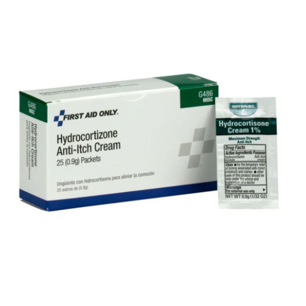 First Aid Only Hydrocortisone Cream, Size: 25/box