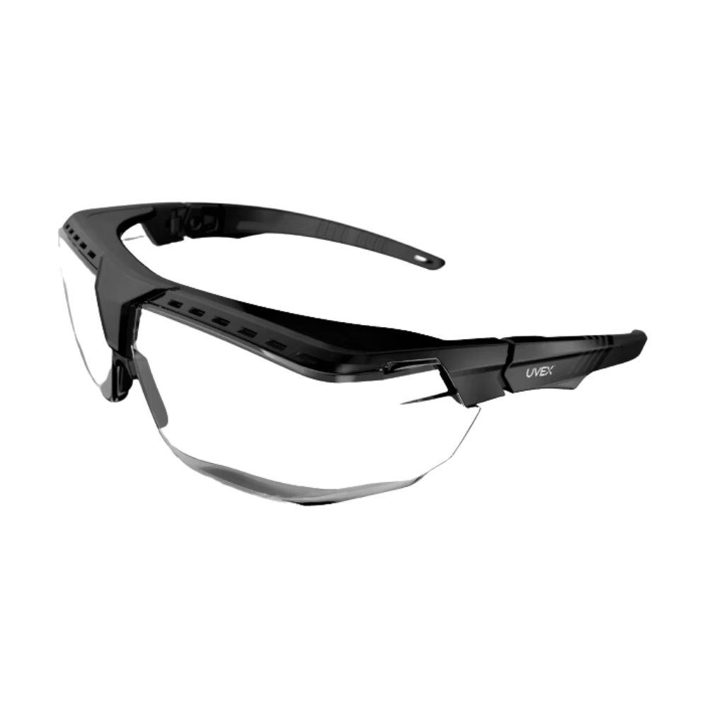 UVEX AVATAR OTG Safety Glass, Color: Clear HC, Size: Black