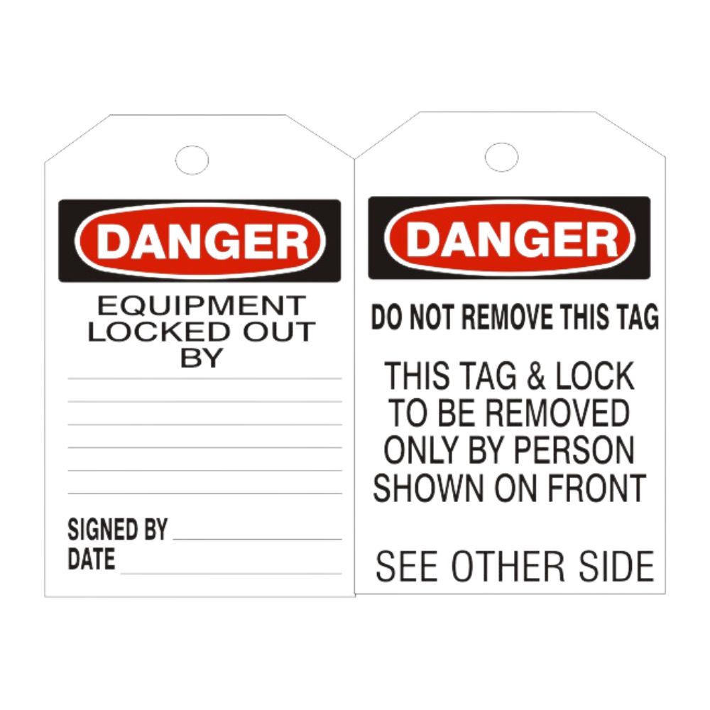 Danger Equipment Locked Out By, Color: Tag Board-10 Pack, Size: 6&quot;X3&quot;