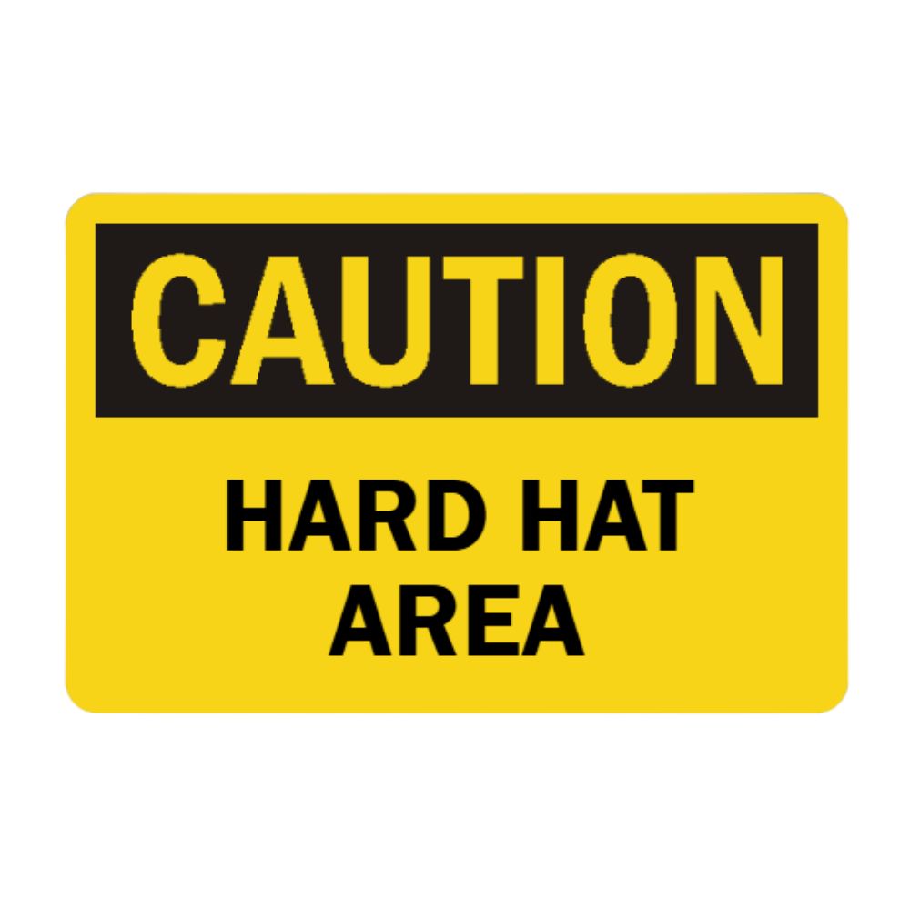 Caution Hard Hat Area, Color: AV, Size: 7 x 10