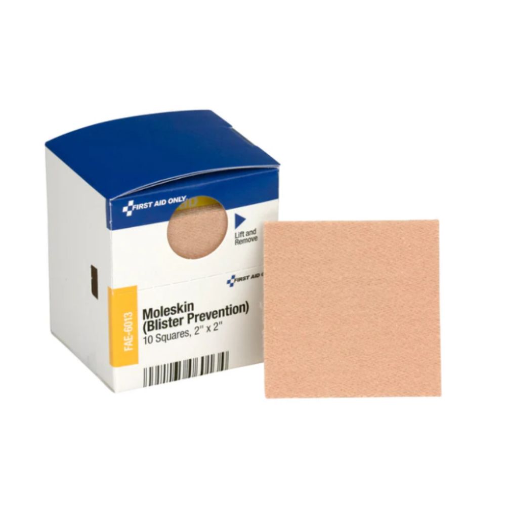 First Aid Only SmartCompliance Refill 2&quot; x 2&quot; Moleskin Blister Prevention, Size: 10 per box