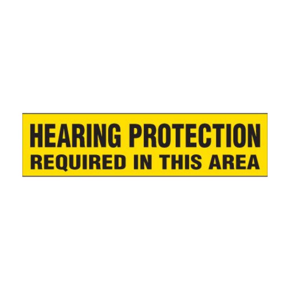 Hearing Protection Required In This Area, Color: Vinyl, Size: 2.25 x 9
