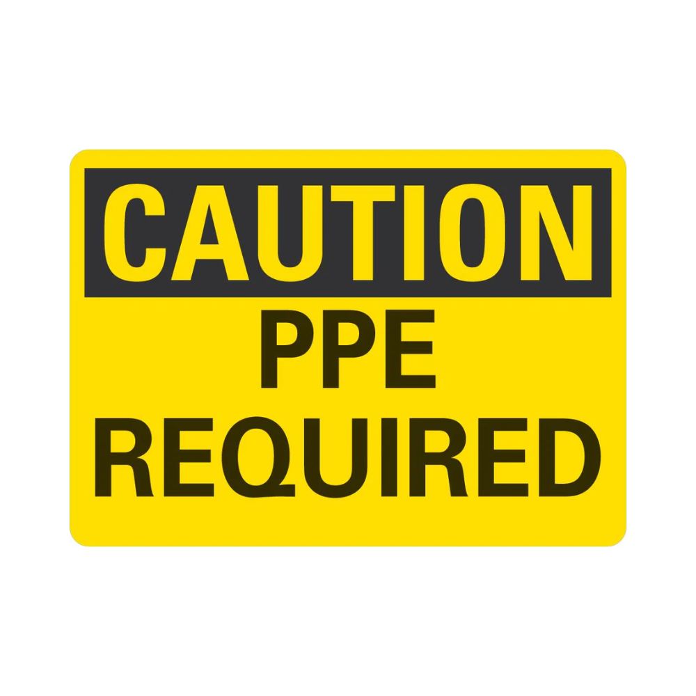 PPE Required, Color: Black/Yellow, Size: 3&quot;x5&quot;